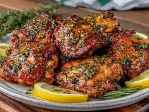 crispy air fryer chicken thighs - featured image