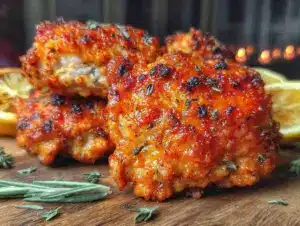 crispy air fryer chicken thighs - featured image
