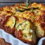 crispy cheesy zucchini casserole - featured image