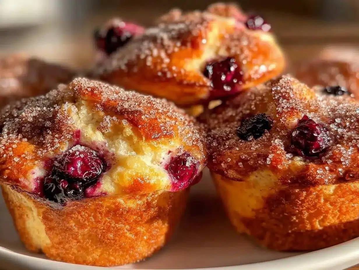 crispy cinnamon sugar blueberry muffins preparation steps