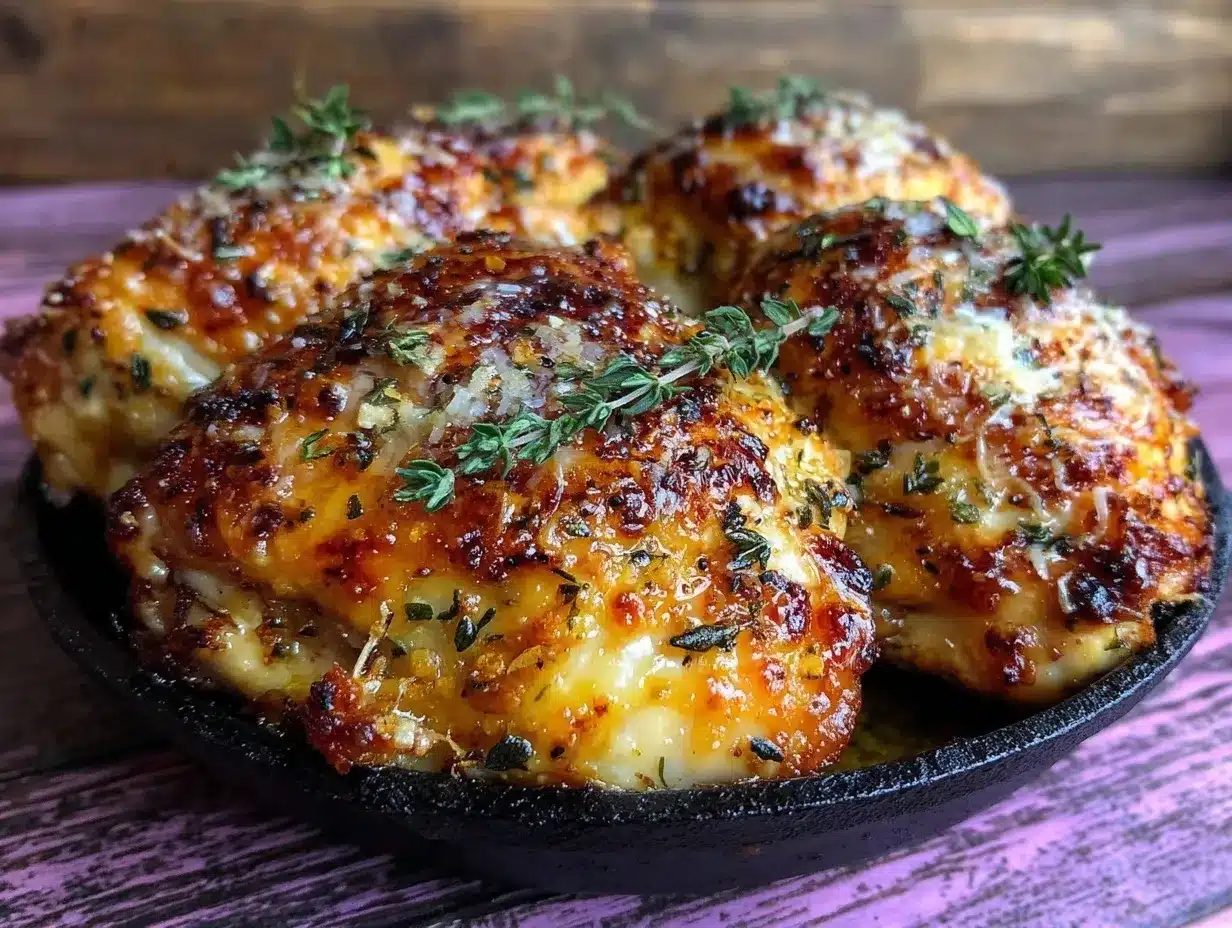 crispy garlic parmesan chicken thighs preparation steps