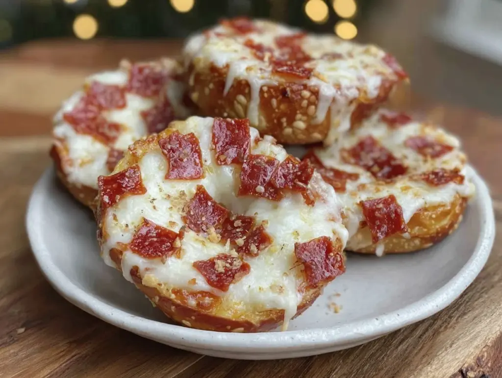 crispy mini pizza bagels - featured image
