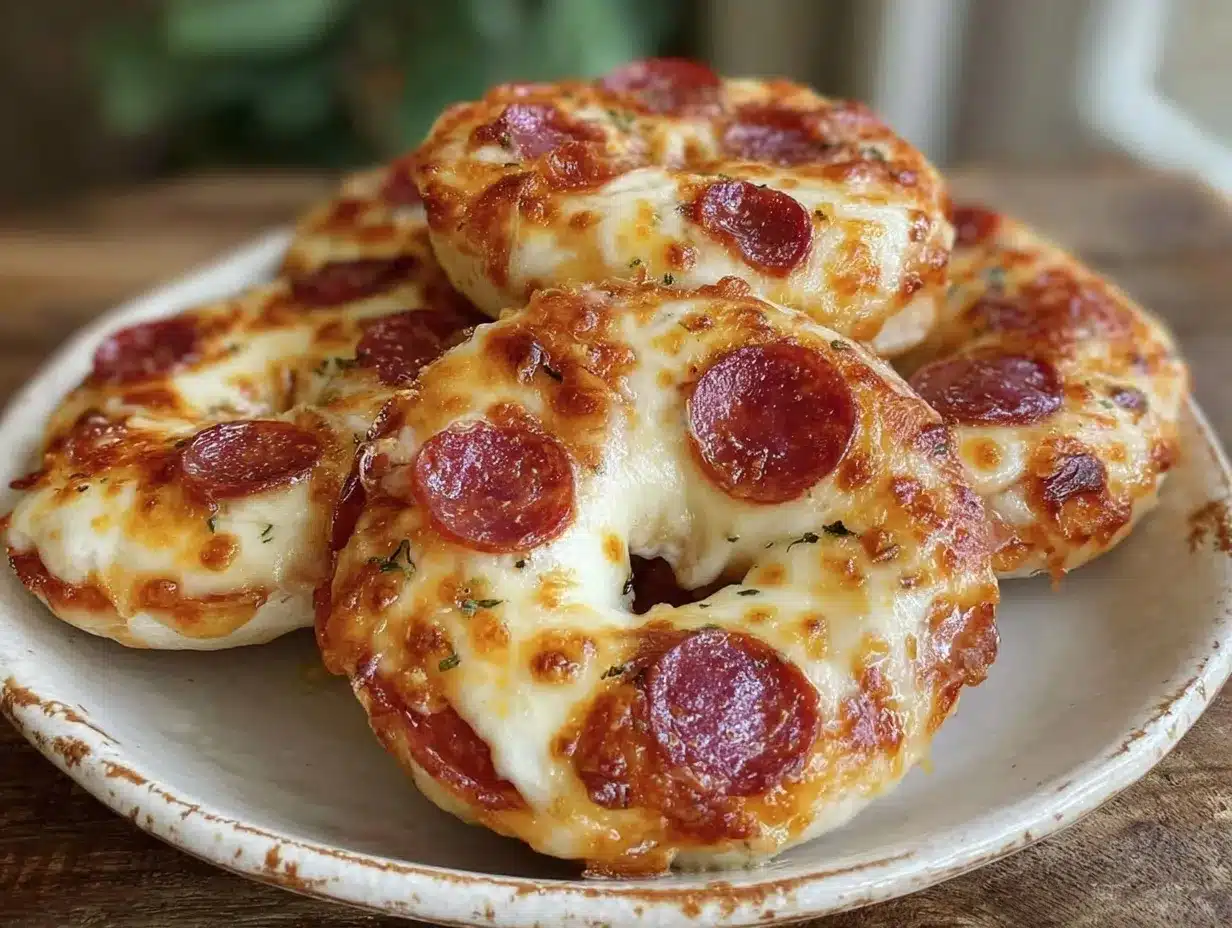 crispy mini pizza bagels preparation steps