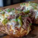Crispy Philly Cheesesteak Stuffed Baked Potatoes - featured image