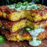 crispy sweet corn and cheddar fritters - featured image