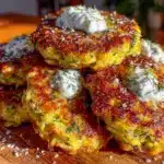 crispy zucchini fritters - featured image