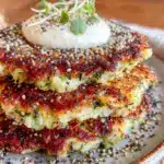 crispy zucchini fritters - featured image