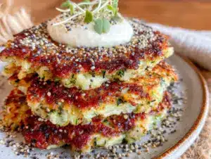 crispy zucchini fritters - featured image