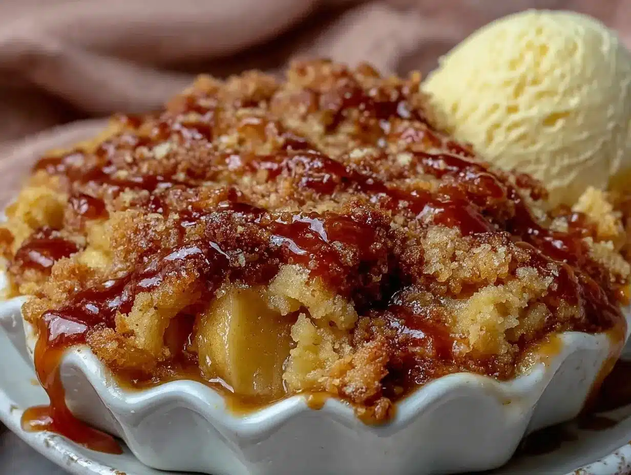 Easy Caramel Apple Dump Cake preparation steps