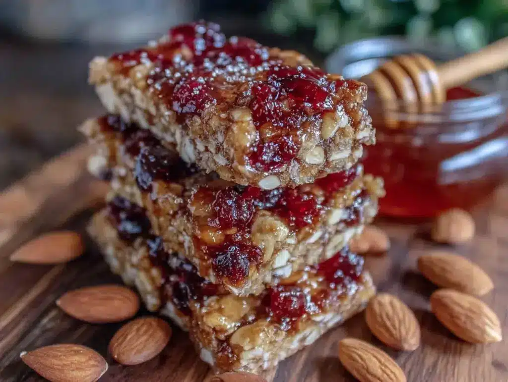 easy chewy no-bake granola bars - featured image