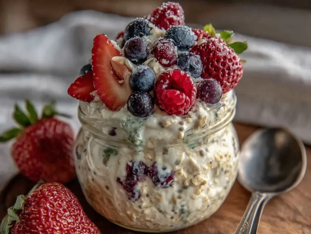 easy creamy mason jar overnight oats - featured image