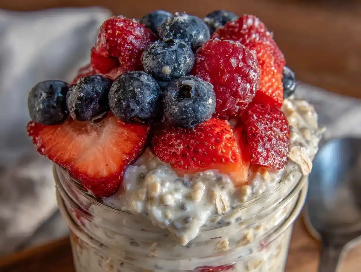 easy creamy mason jar overnight oats preparation steps