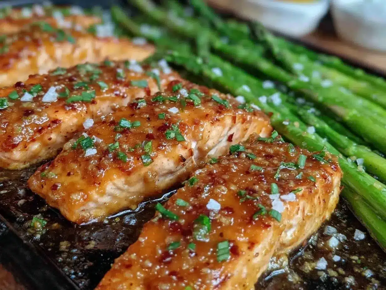 easy crispy sheet pan honey mustard salmon preparation steps