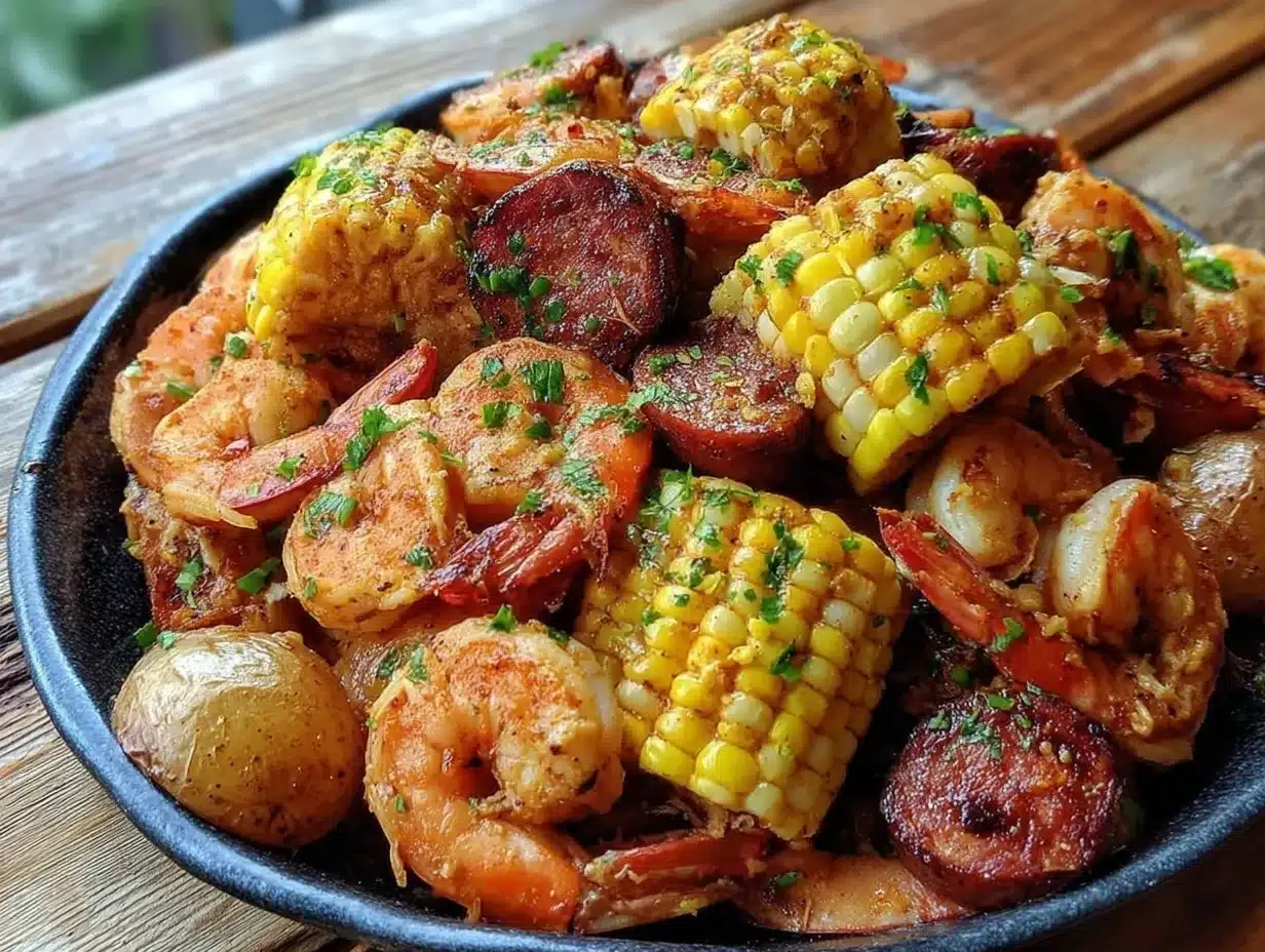 Easy Crispy Sheet Pan Shrimp Boil preparation steps