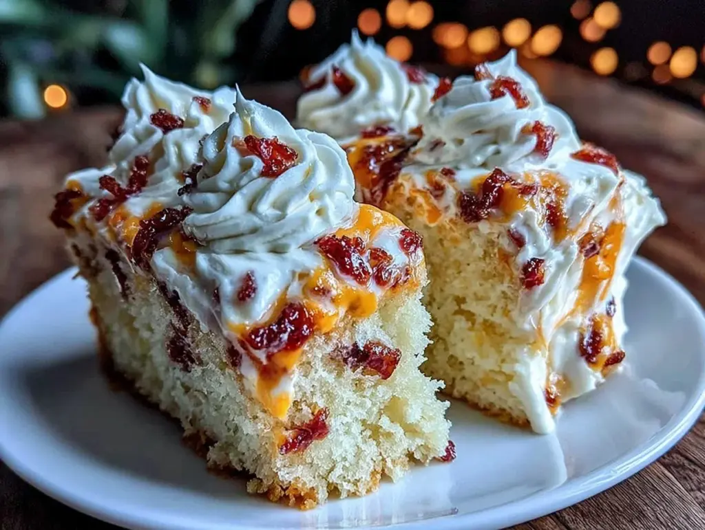 easy firecracker poke cake - featured image