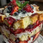 easy patriotic berry trifle - featured image