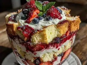 easy patriotic berry trifle - featured image
