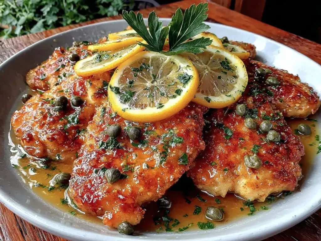 easy zesty lemon garlic chicken piccata - featured image