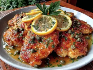 easy zesty lemon garlic chicken piccata - featured image