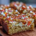 Festive Candy Corn White Chocolate Blondies - featured image
