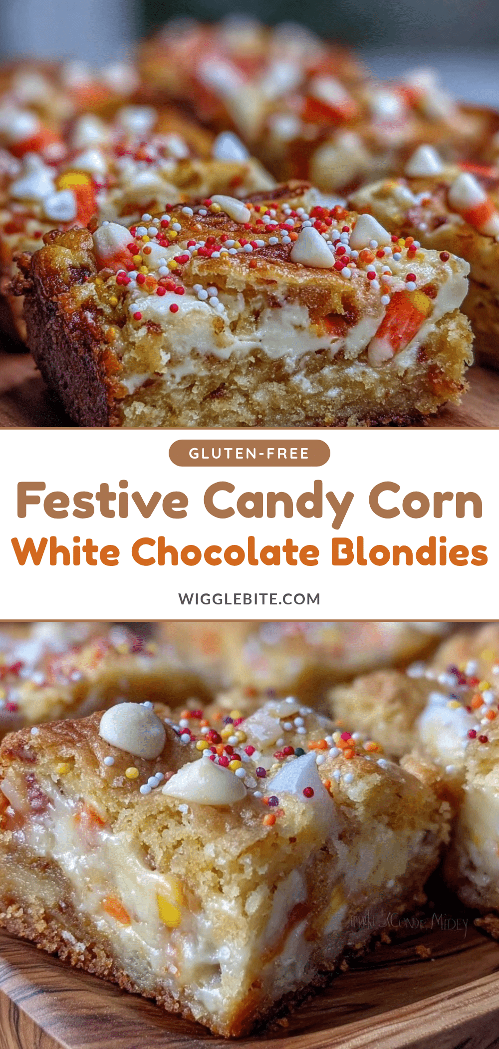 Festive Candy Corn White Chocolate Blondies recipe