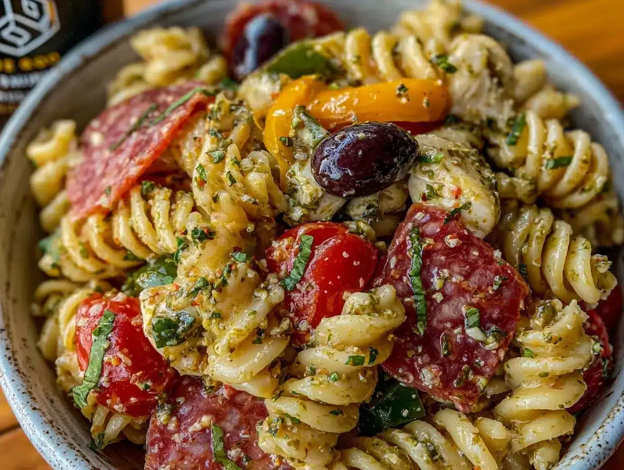fresh antipasto pasta salad preparation steps