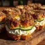 fresh cream cheese everything bagel cucumber sandwich bites - featured image