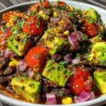 fresh creamy cowboy caviar with avocado - featured image