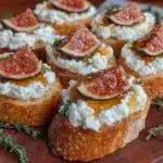 fresh fig and honey goat cheese crostini - featured image