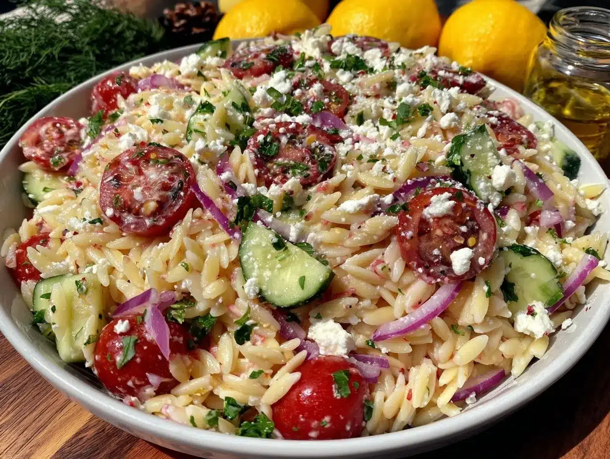 fresh greek orzo salad preparation steps