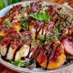 fresh peach burrata salad - featured image