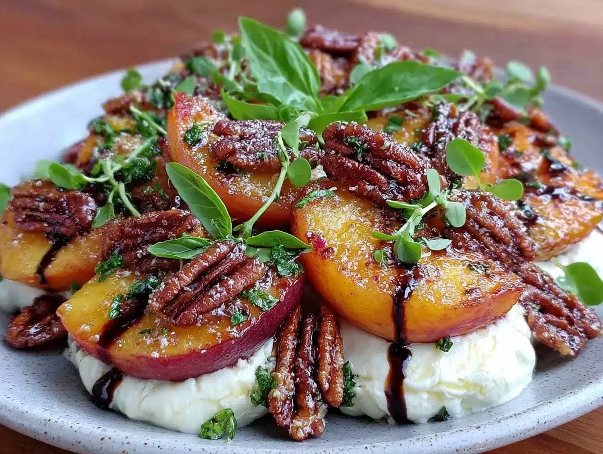fresh peach burrata salad preparation steps
