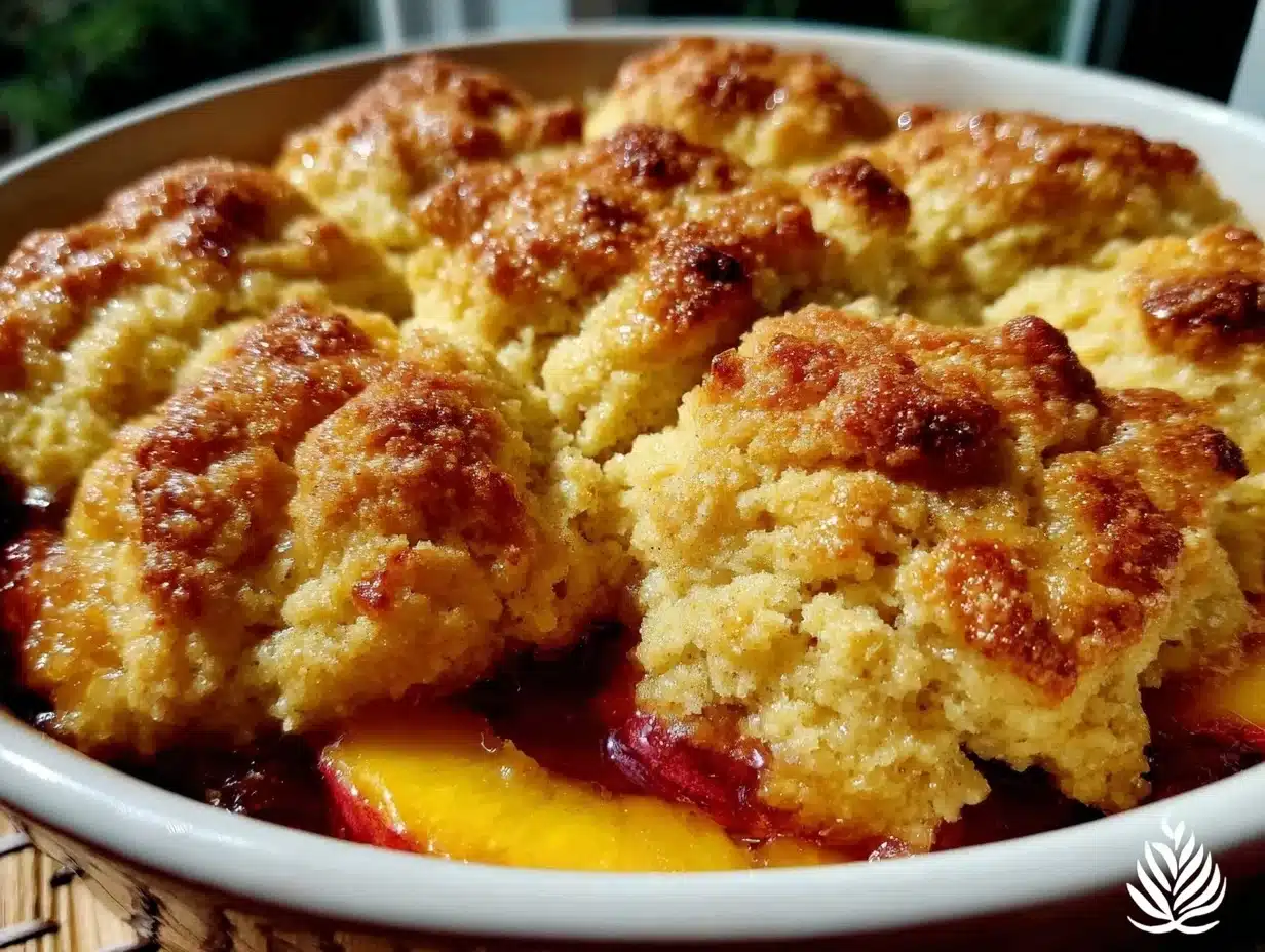 fresh peach cobbler - featured image