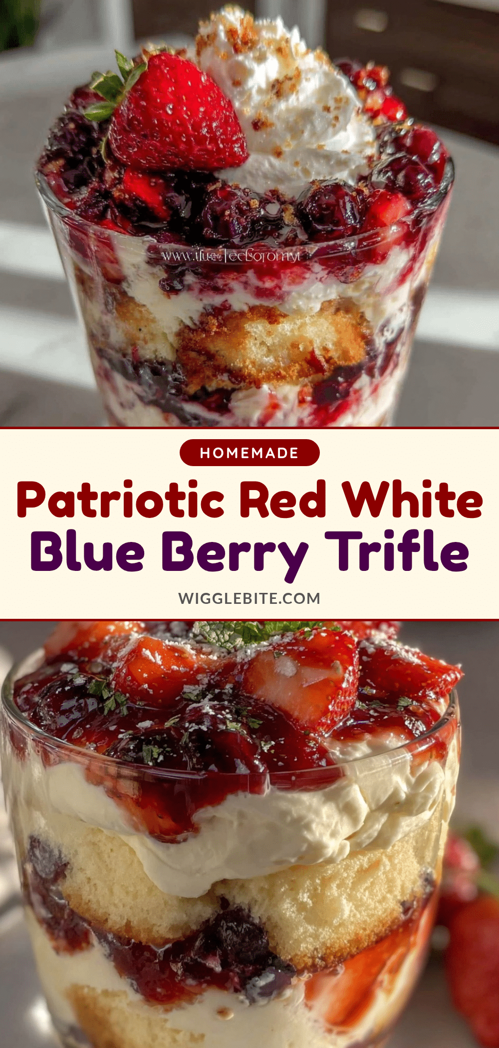 fresh red white and blue layered berry trifle recipe