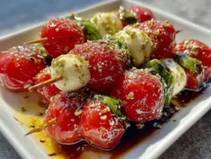fresh star-spangled caprese skewers - featured image