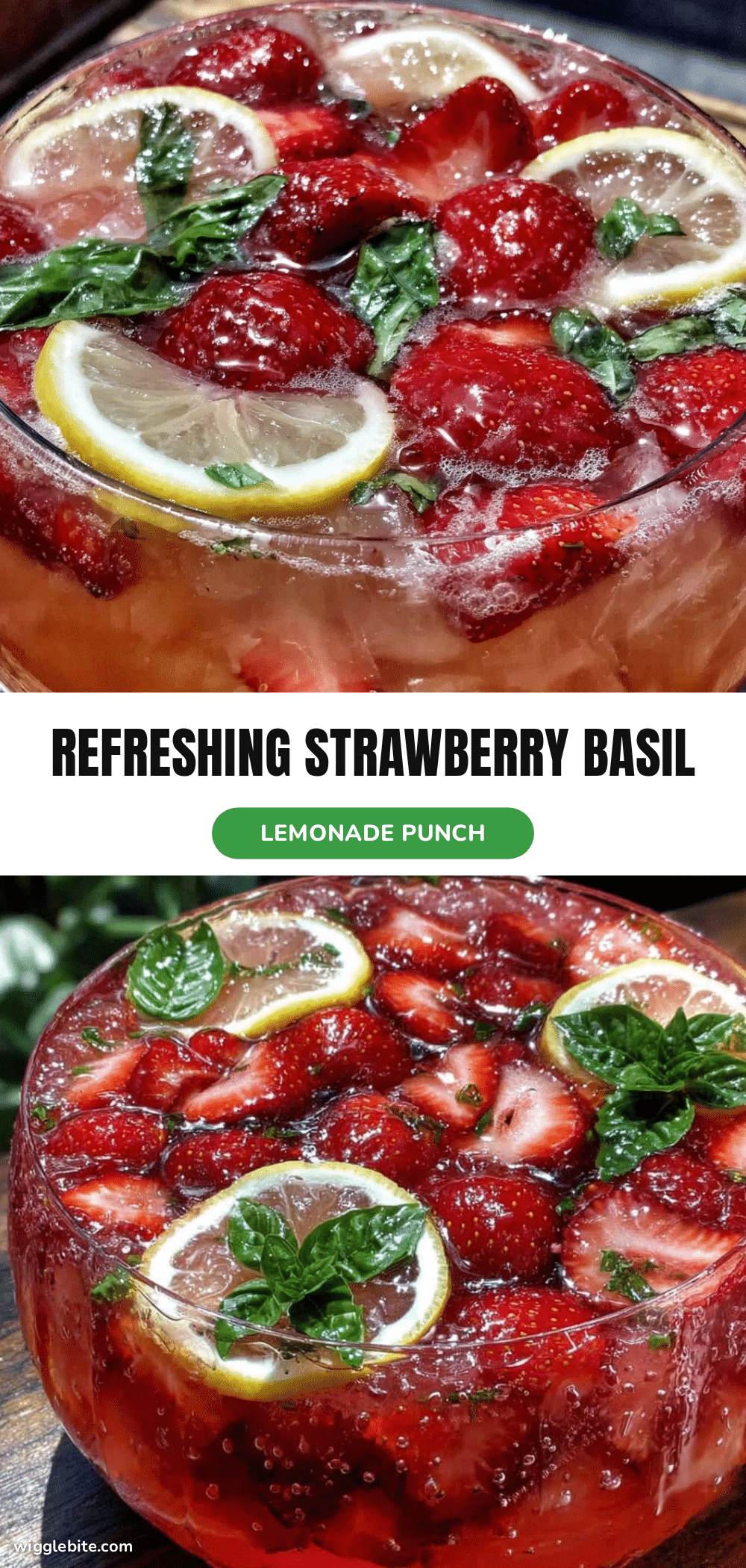 fresh strawberry basil lemonade punch bowl recipe