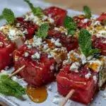 fresh watermelon feta mint skewers - featured image