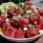 fresh watermelon feta salad - featured image
