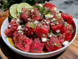 fresh watermelon feta salad - featured image