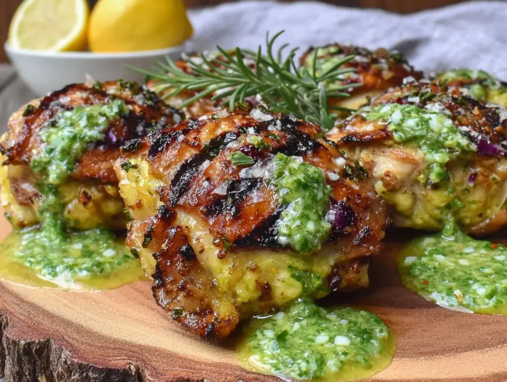 garlic herb grilled chicken thighs - featured image
