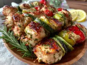 grilled lemon herb chicken kabobs - featured image
