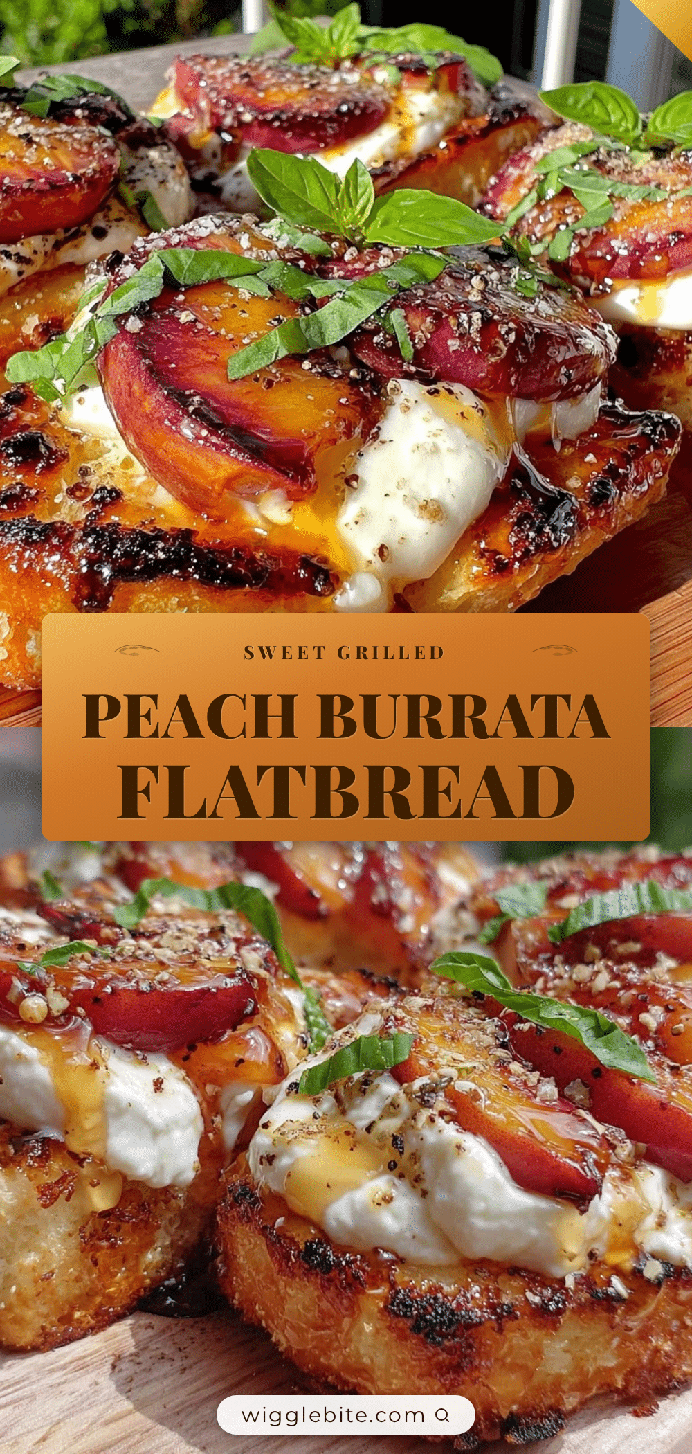 grilled peach burrata flatbread recipe