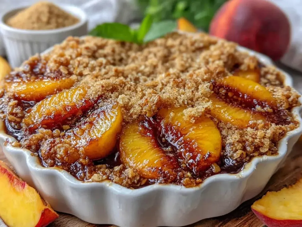 grilled peach crisp - featured image