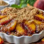 grilled peach crisp - featured image