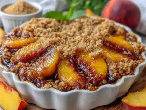grilled peach crisp - featured image