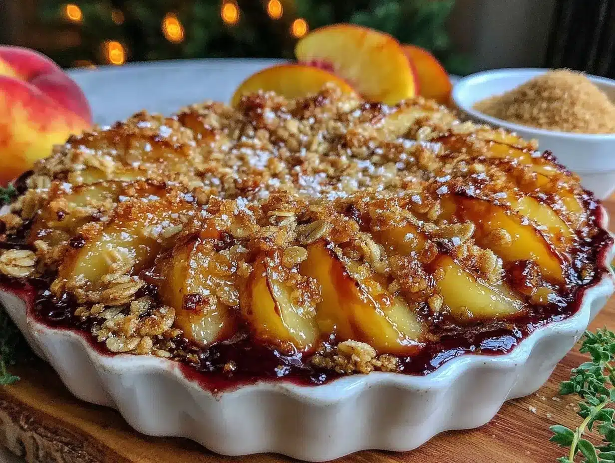 grilled peach crisp preparation steps