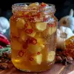 healthy garlic honey fire cider tonic - featured image