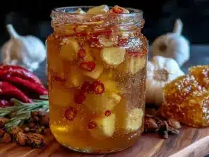 healthy garlic honey fire cider tonic - featured image