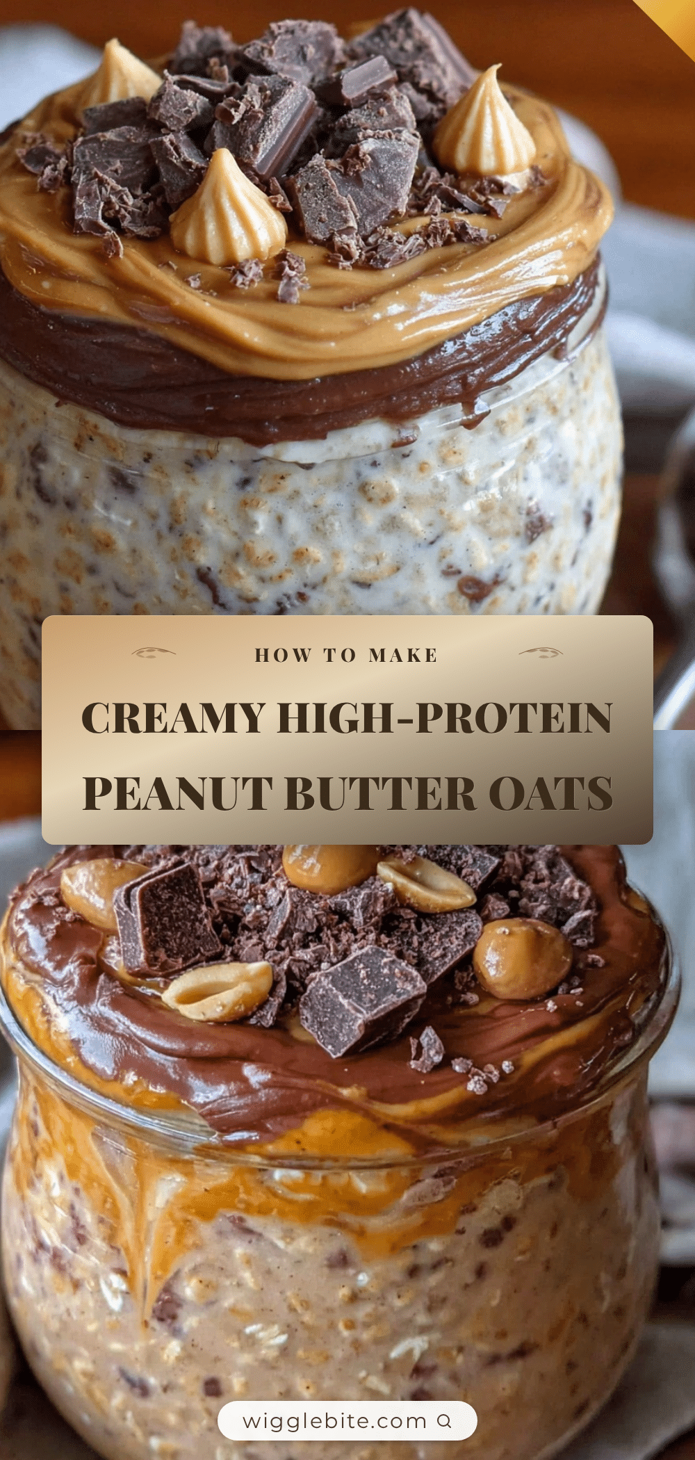 high-protein peanut butter chocolate overnight oats recipe