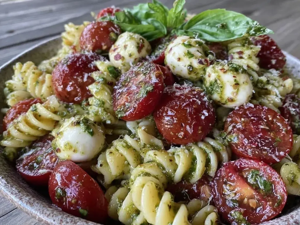 lazy girl caprese pasta salad - featured image